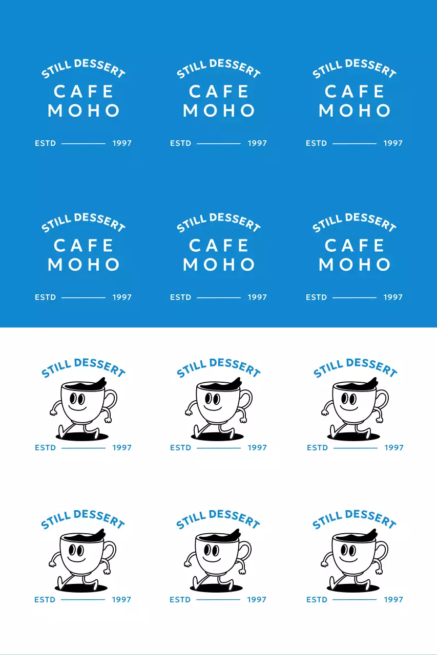 파랑 모던 카페 로고