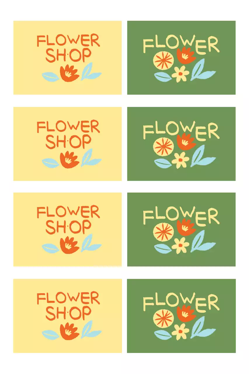 카키 빈티지 플로리스트 명함