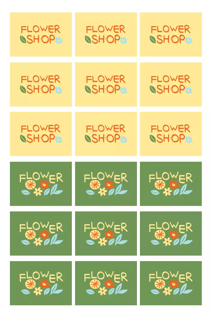 노랑 심플 꽃집 로고