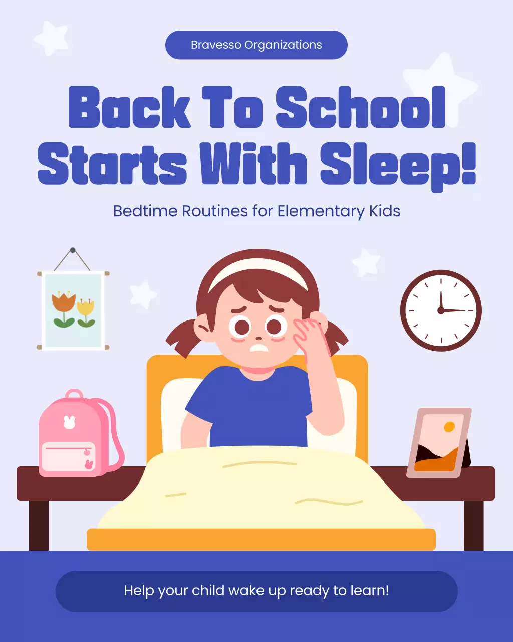 Blue Illustrative Children Sleep Parental Guidance Instagram Carousel Post