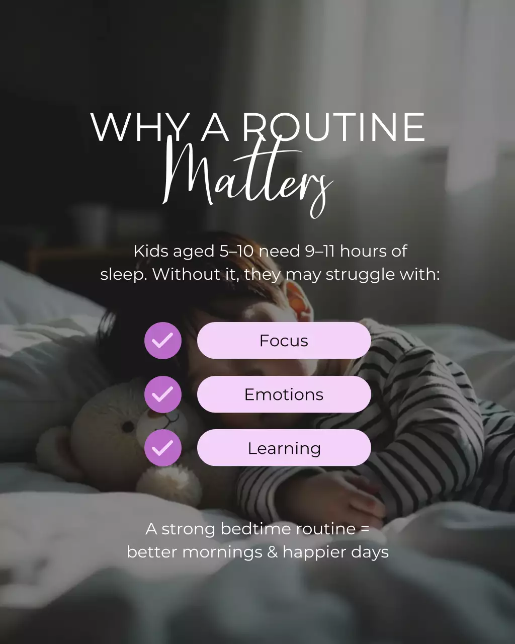 Beige Minimal Modern Bedtime Guide Instagram Post