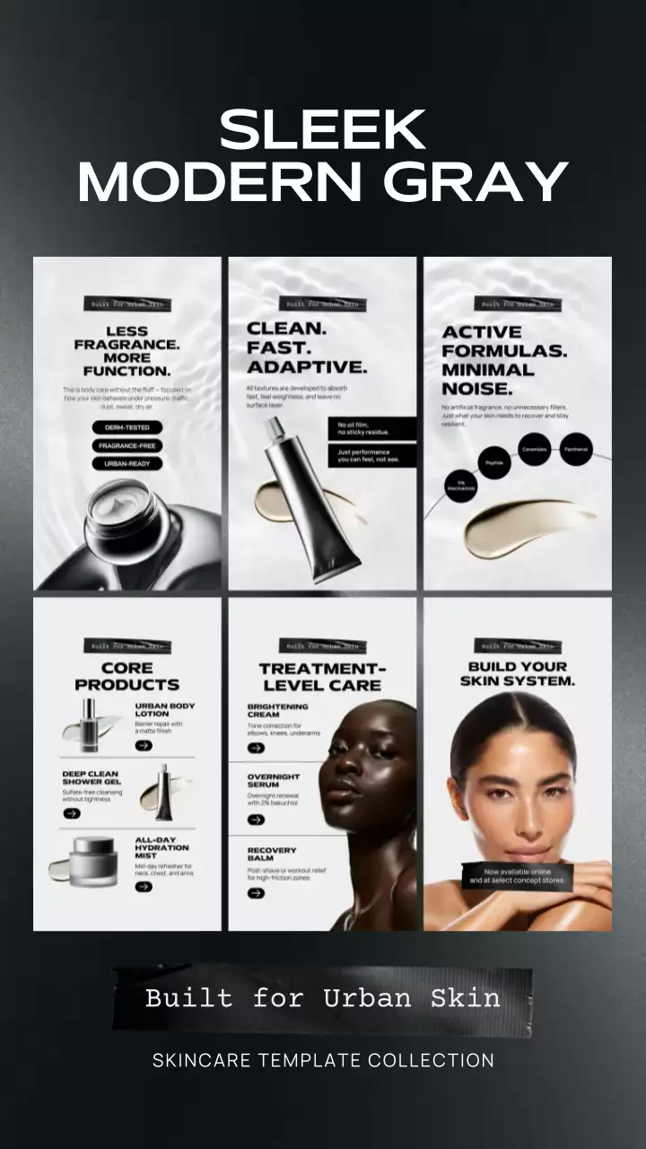 Grey Modern Skincare Promotion Instagram Story Post