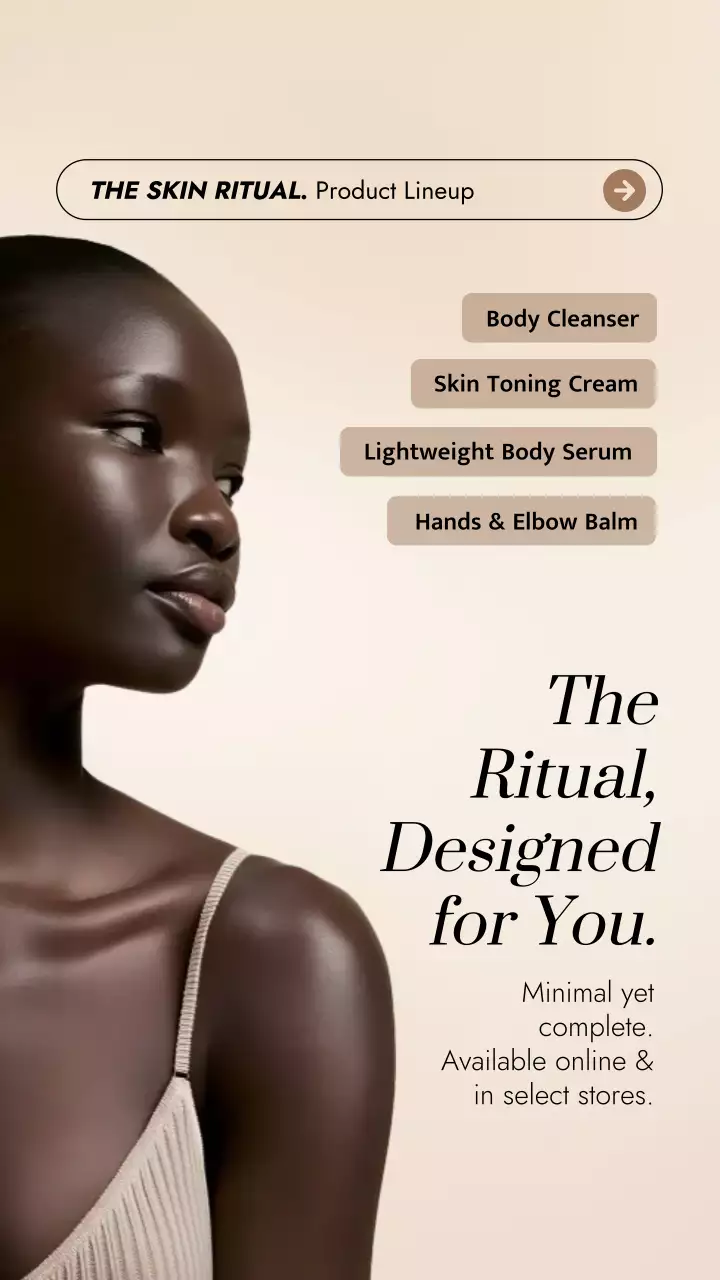Beige Minimal Skincare Advertisement Instagram Story Post