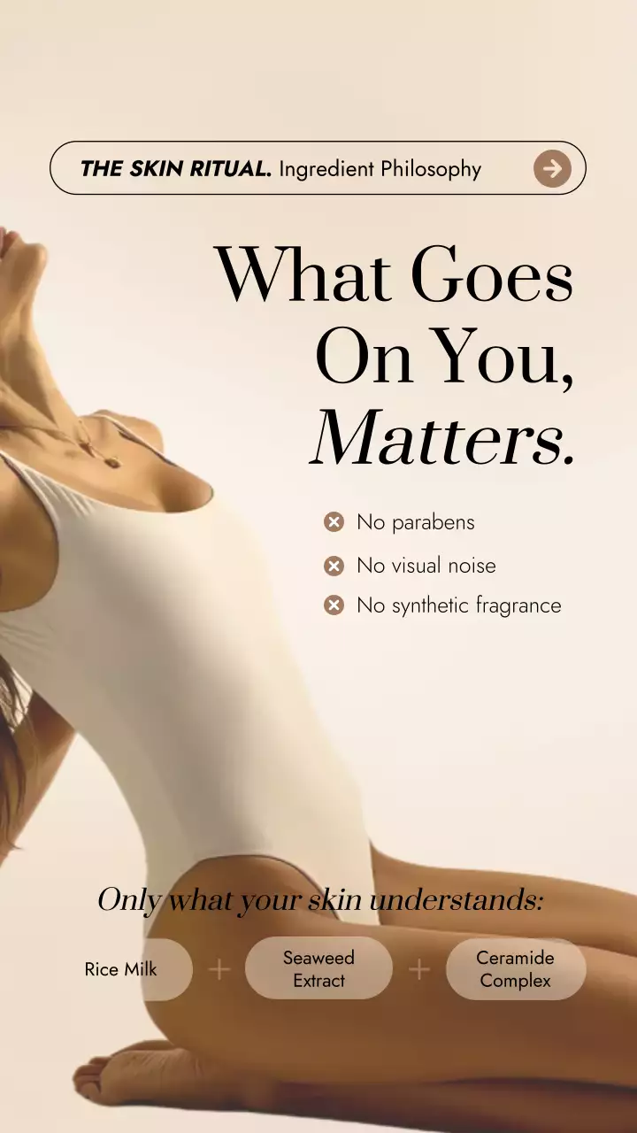 Beige Minimal Skincare Advertisement Instagram Story Post