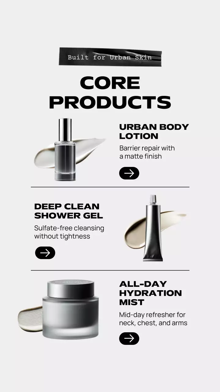 Grey Modern Skincare Promotion Instagram Story Post