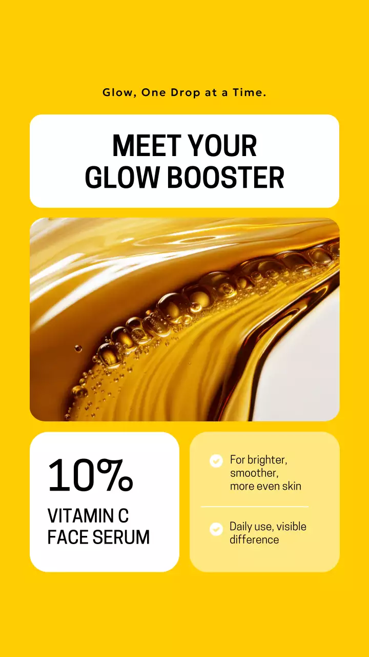 Yellow Modern Skincare Promotion Instagram Story Post