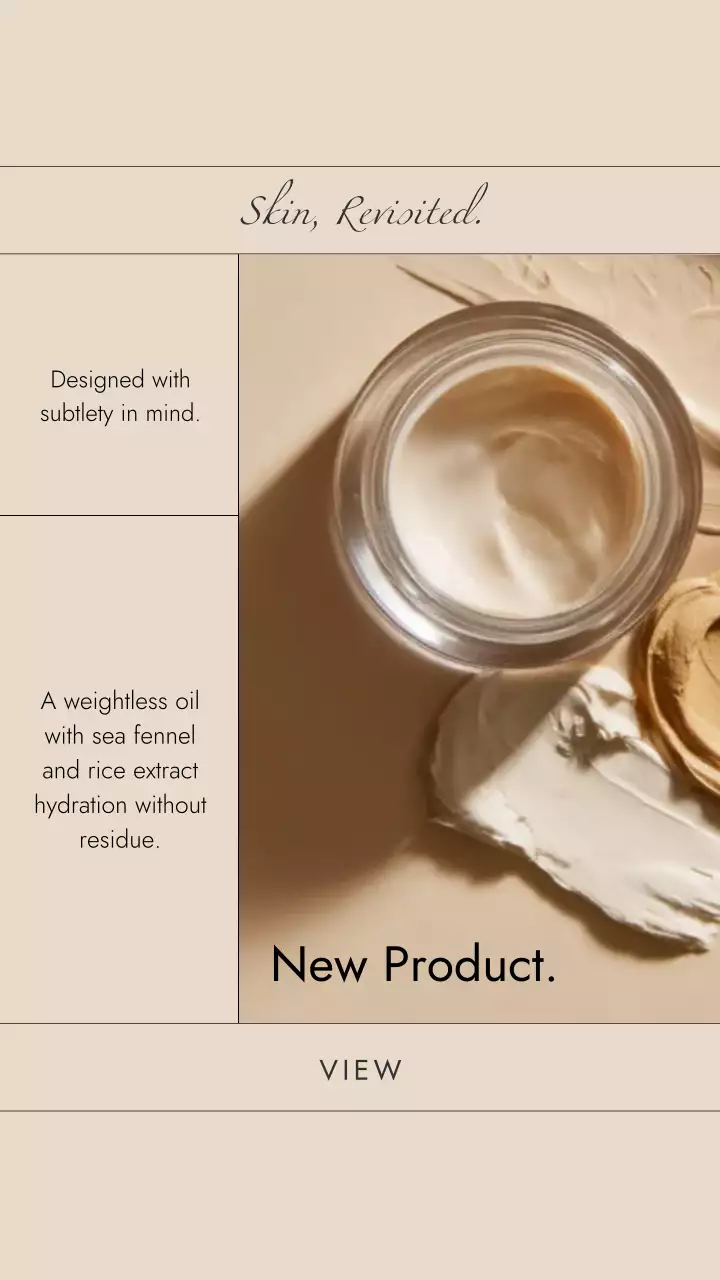 Postagem promocional de cuidados com a pele elegante bege no Instagram