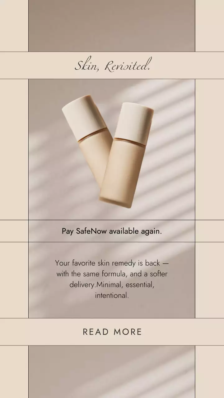 Postagem promocional de cuidados com a pele elegante bege no Instagram