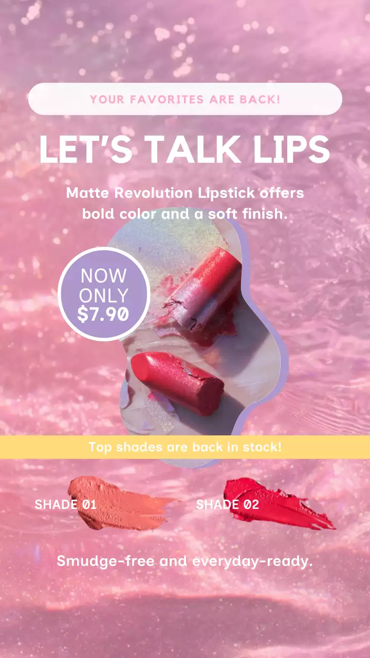 Pink Pop Makeup Promotion Instagram Story Post