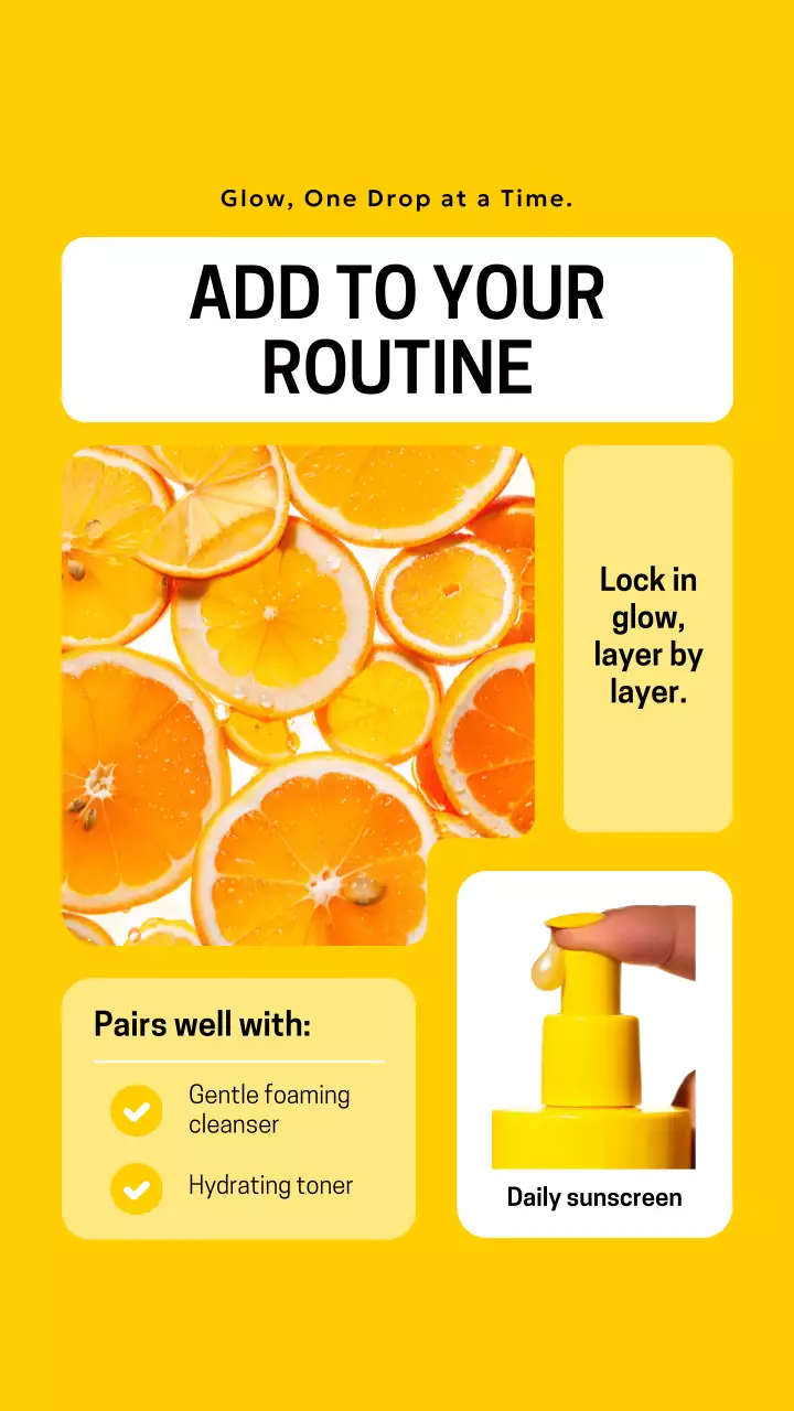 Yellow Modern Skincare Promotion Instagram Story Post