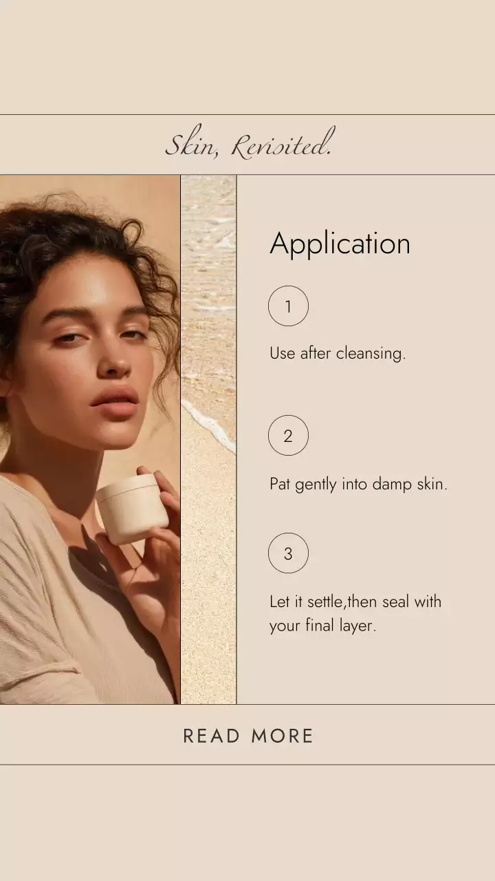 Postagem promocional de cuidados com a pele elegante bege no Instagram