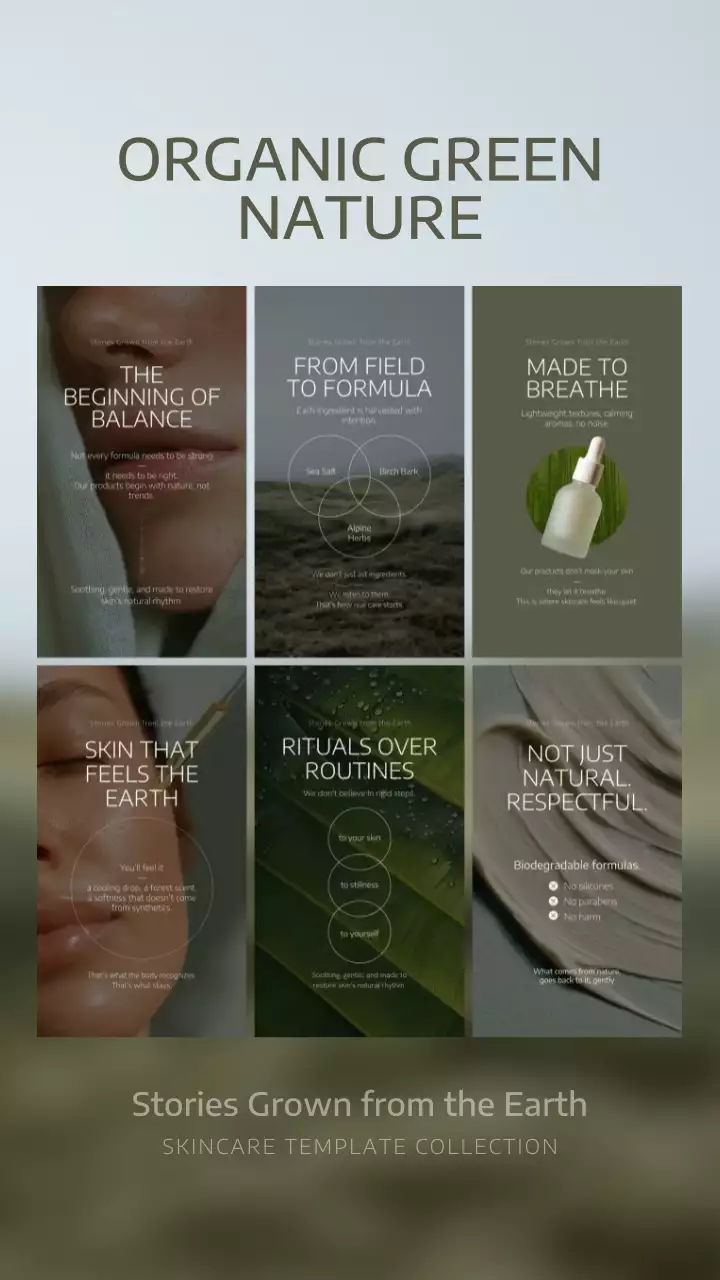 Green Organic Skincare Promotion Instagram Story Post