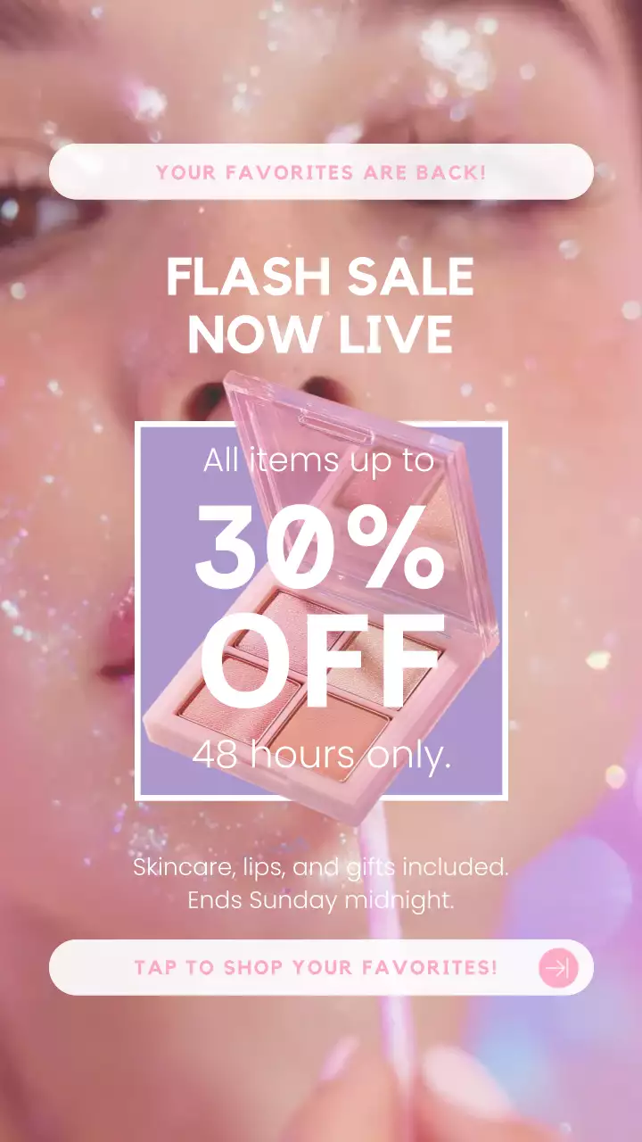 Pink Pop Makeup Promotion Instagram Story Post