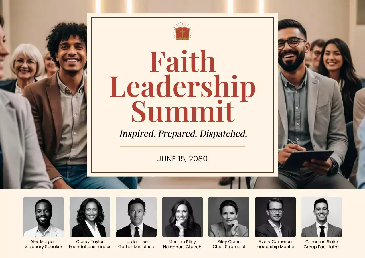 Poster Pengumuman Acara Kepemimpinan Profesional Beige