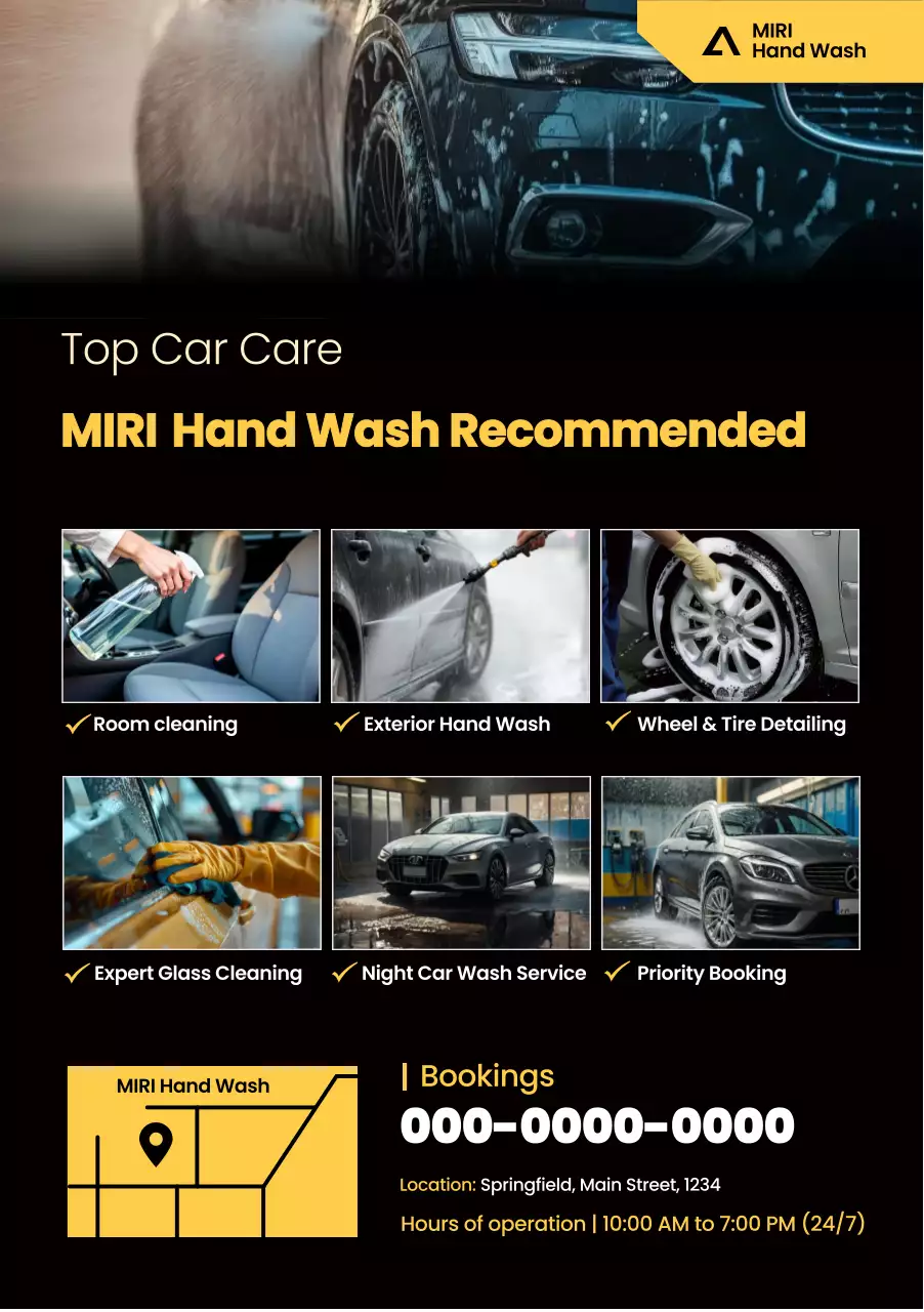 black modern car care promotion