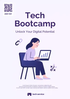 purple modern tech course invitation