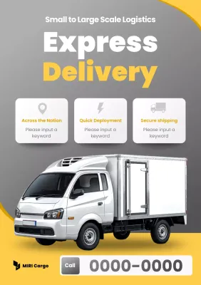 Grey modern logistics advertisement