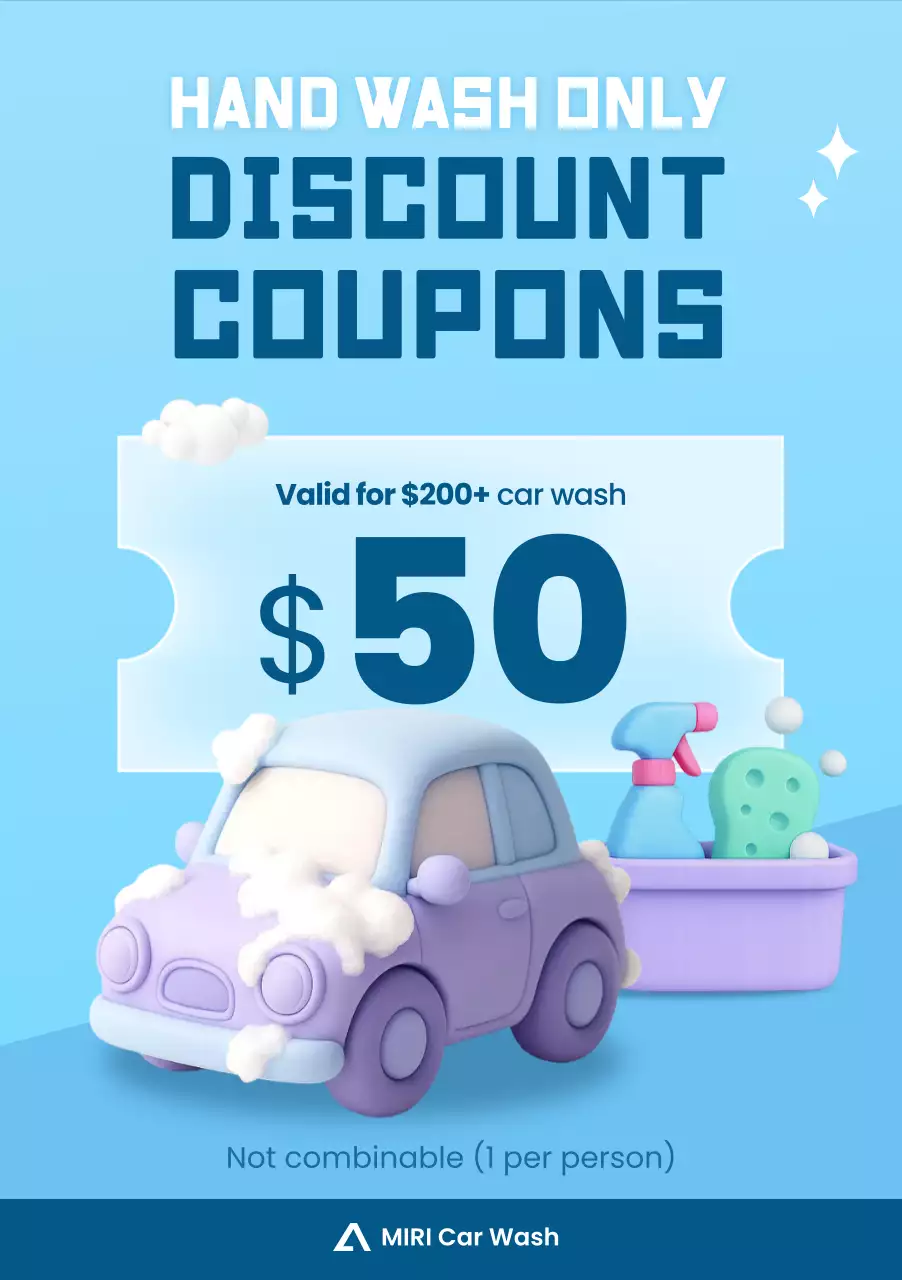 blue modern car wash promotion