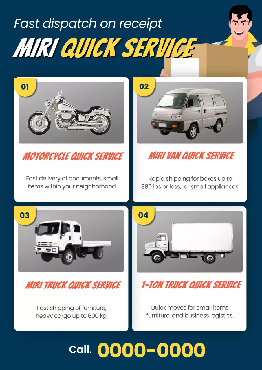 blue modern delivery advertisement