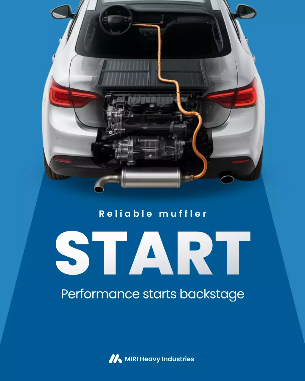 iklan mobil modern berwarna biru