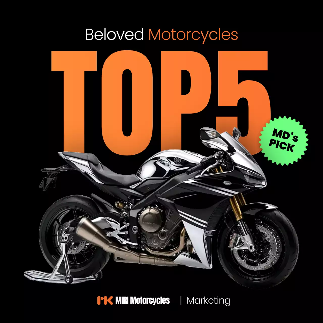 promosi sepeda motor modern oranye