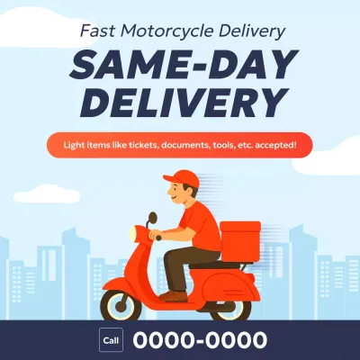 red modern delivery promotion