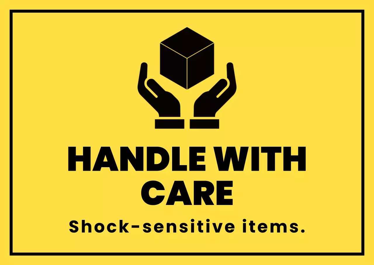 yellow minimal packaging notice