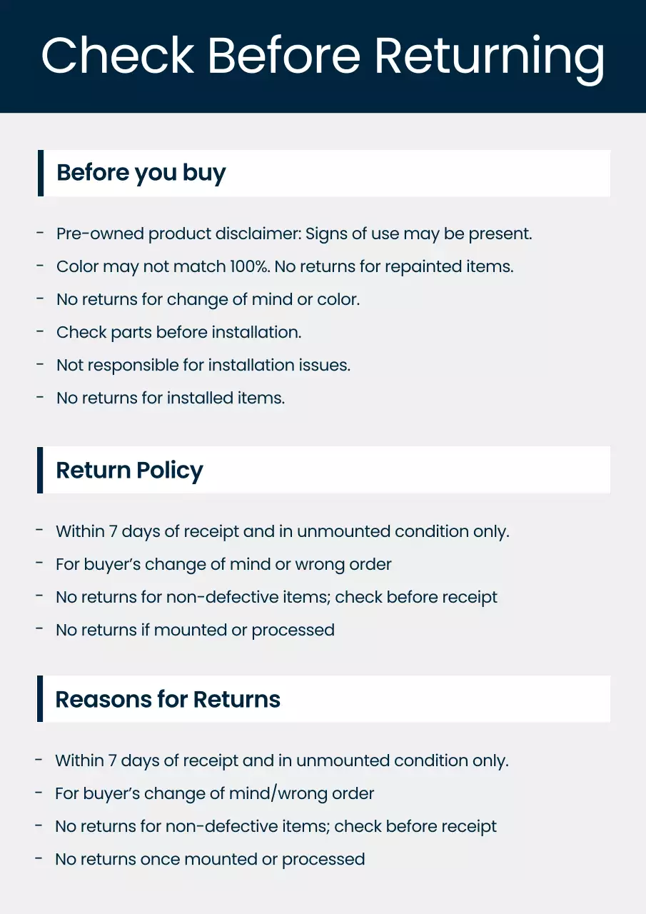 hướng dẫn chính sách đổi trả hiện đại màu xanh