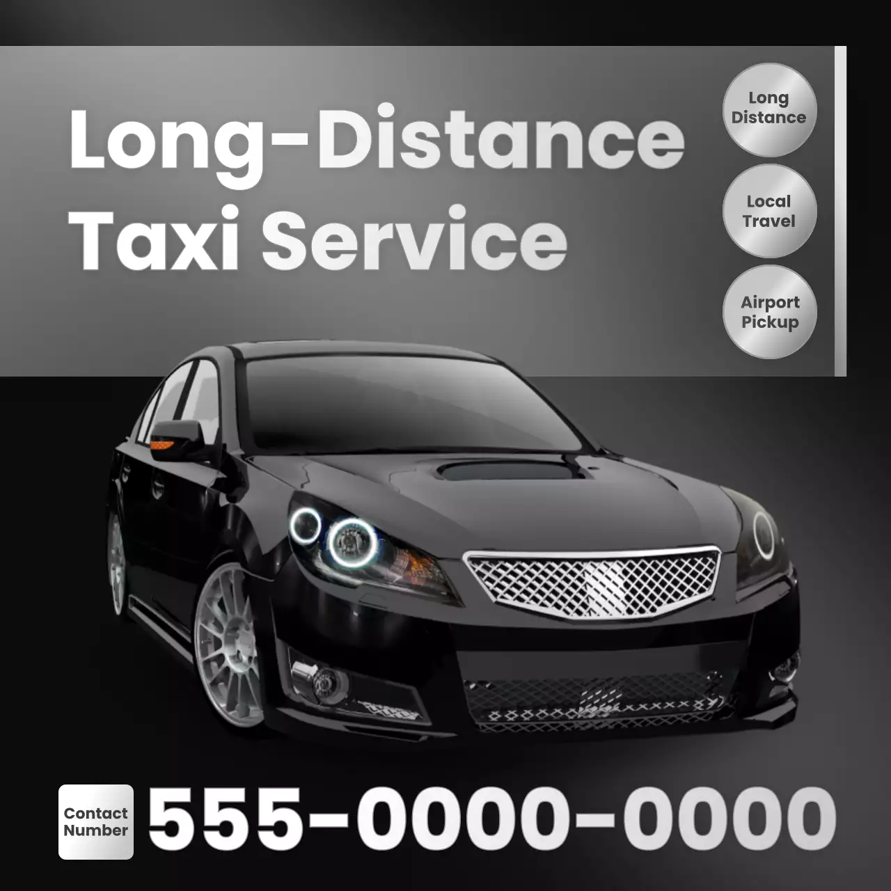 black modern taxi promotion