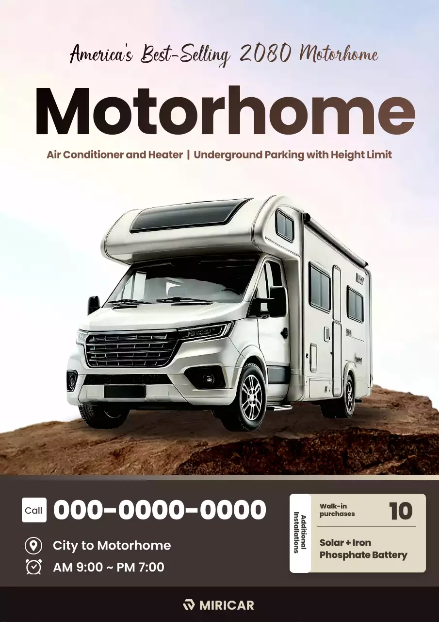 promosi motorhome modern berwarna putih