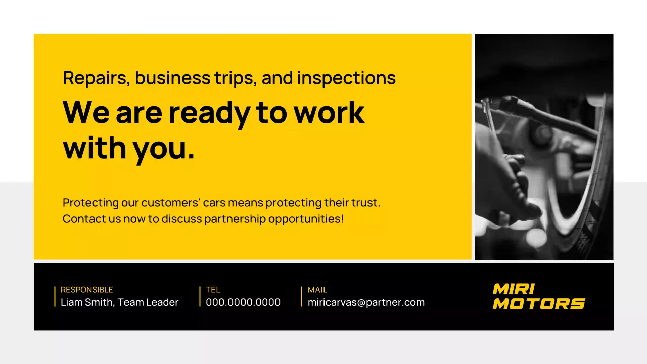 yellow modern automotive business card