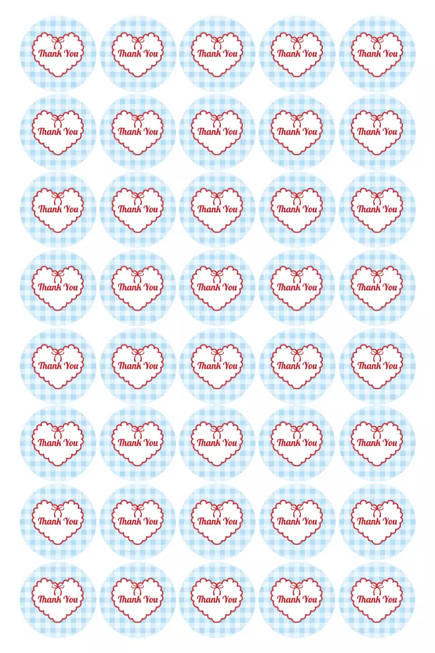 하늘색 심플 감사 스티커
