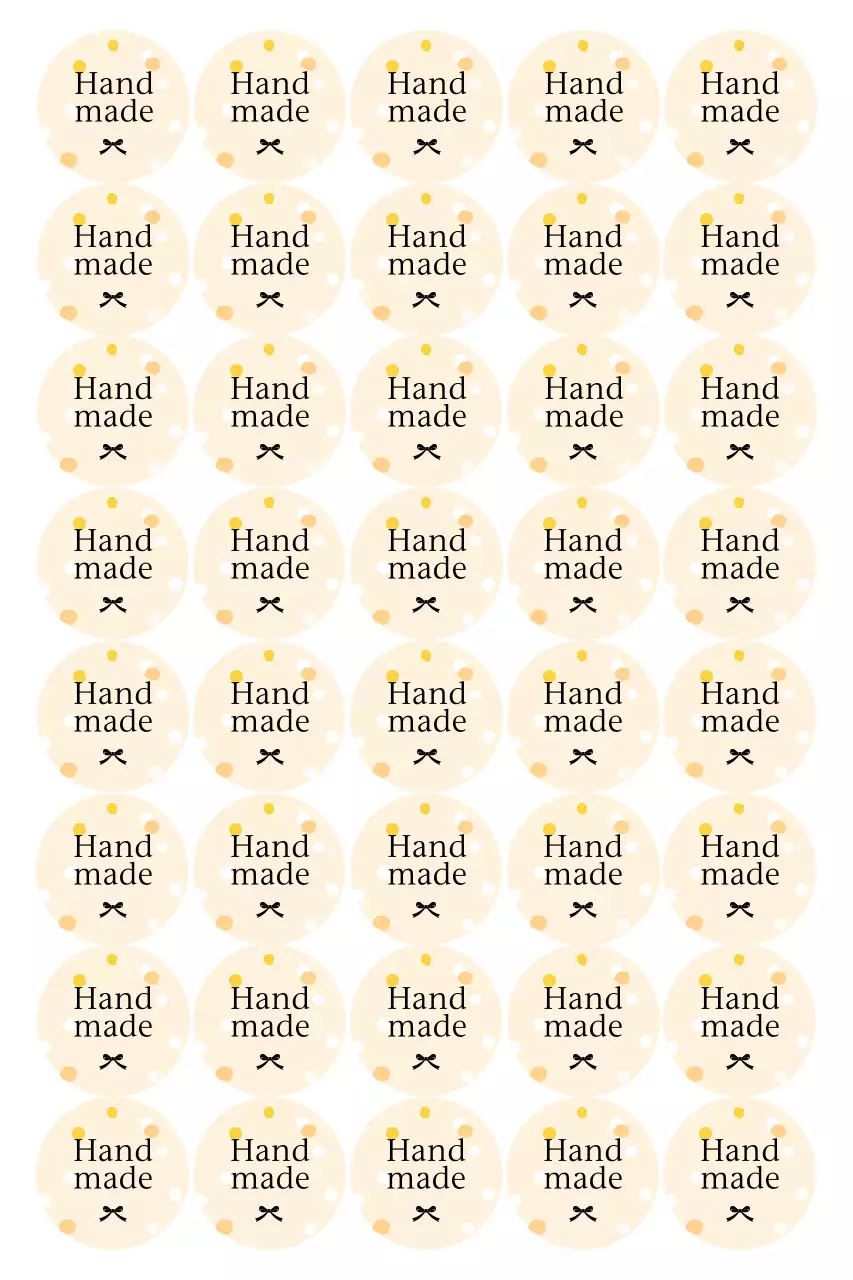 베이지 심플 수공예 스티커