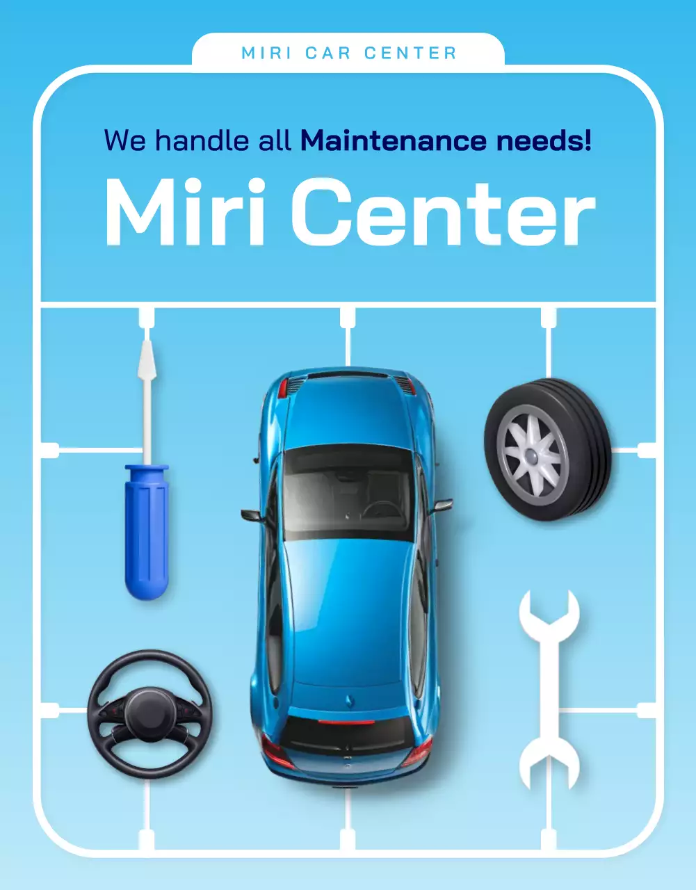 promosi mobil modern biru