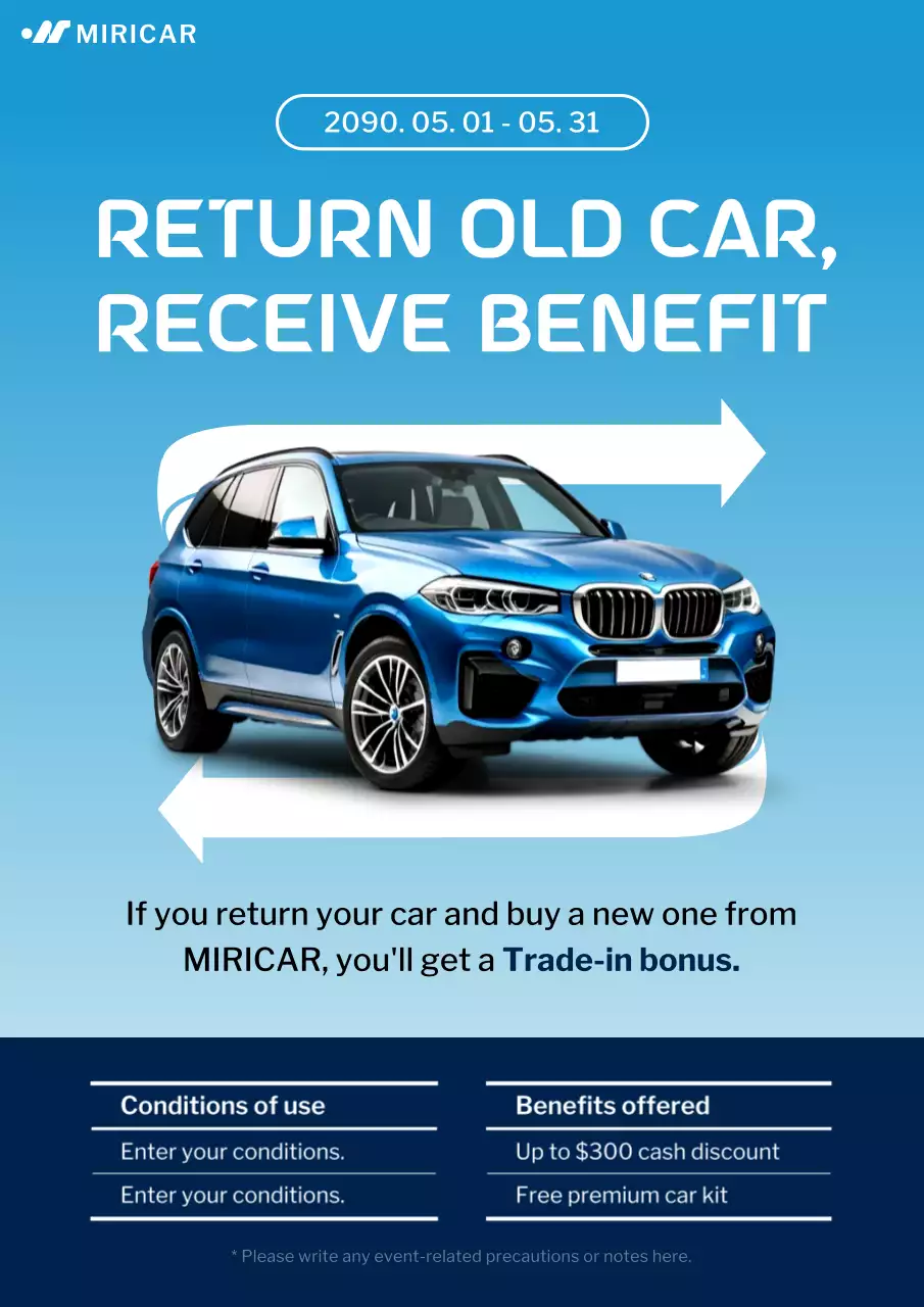 promosi mobil modern biru