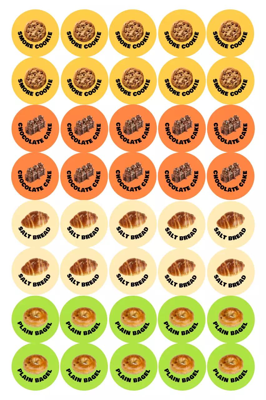 노랑 심플 베이커리 스티커