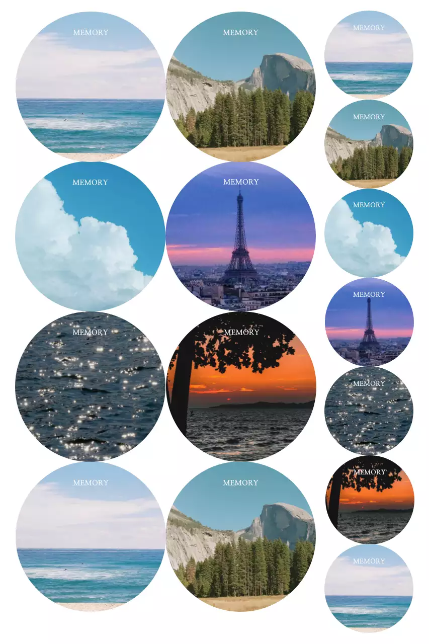 하늘색 심플 자연 스티커