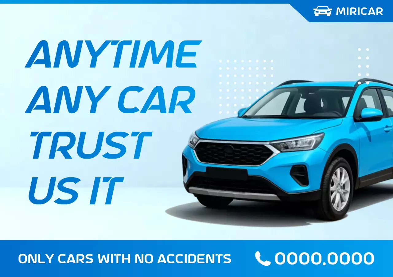 quảng cáo xe hơi hiện đại màu xanh