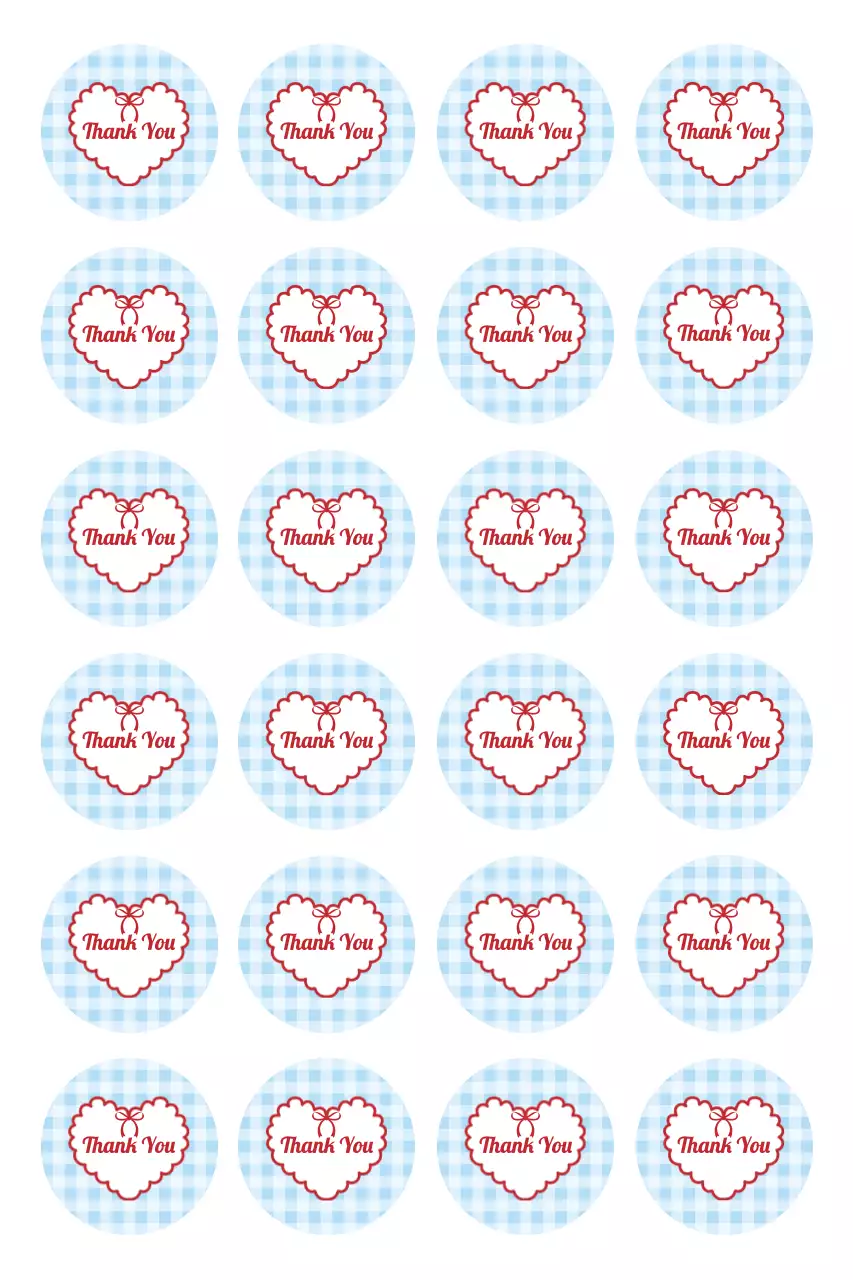 하늘색 아기자기한 감사 엽서