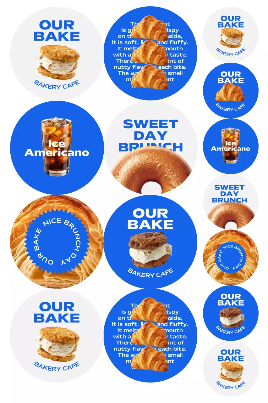 파랑 모던 브런치 메뉴 홍보