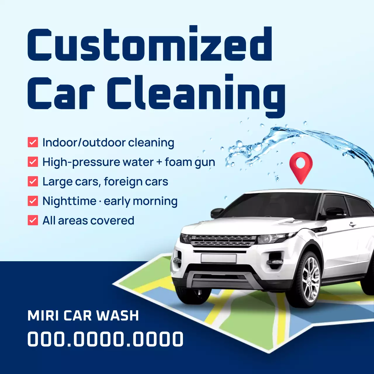 블루 모던 세차 프로모션