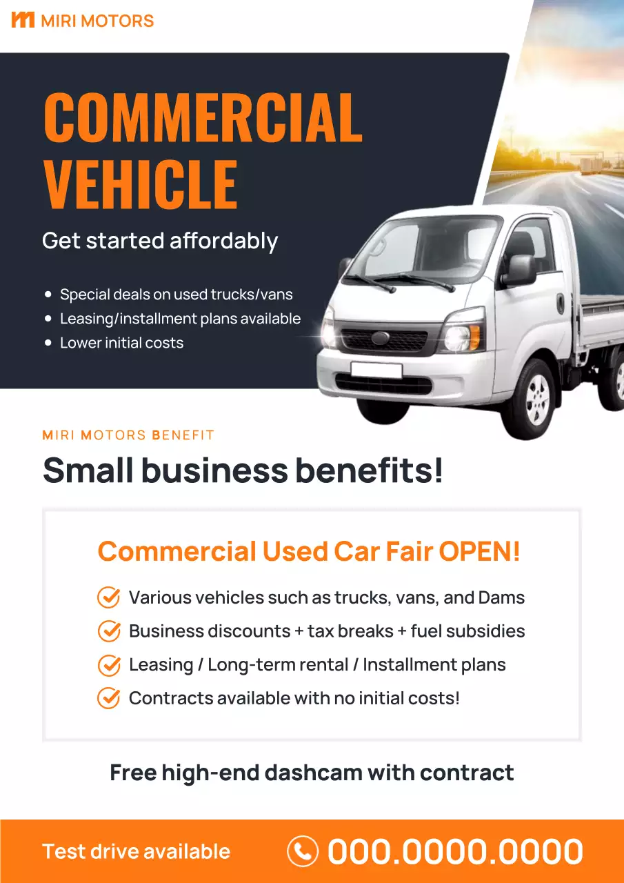 promosi kendaraan modern berwarna oranye