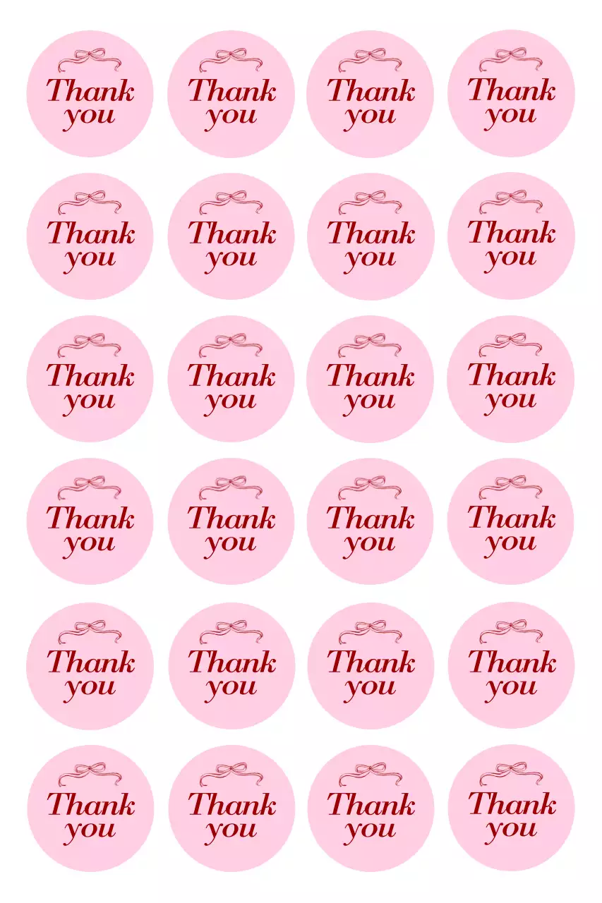 핑크 심플 감사 스티커
