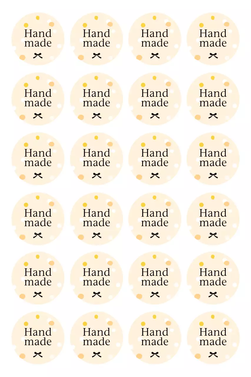 베이지 심플 수공예 스티커