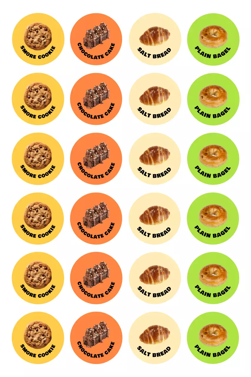 노랑 심플 베이커리 스티커