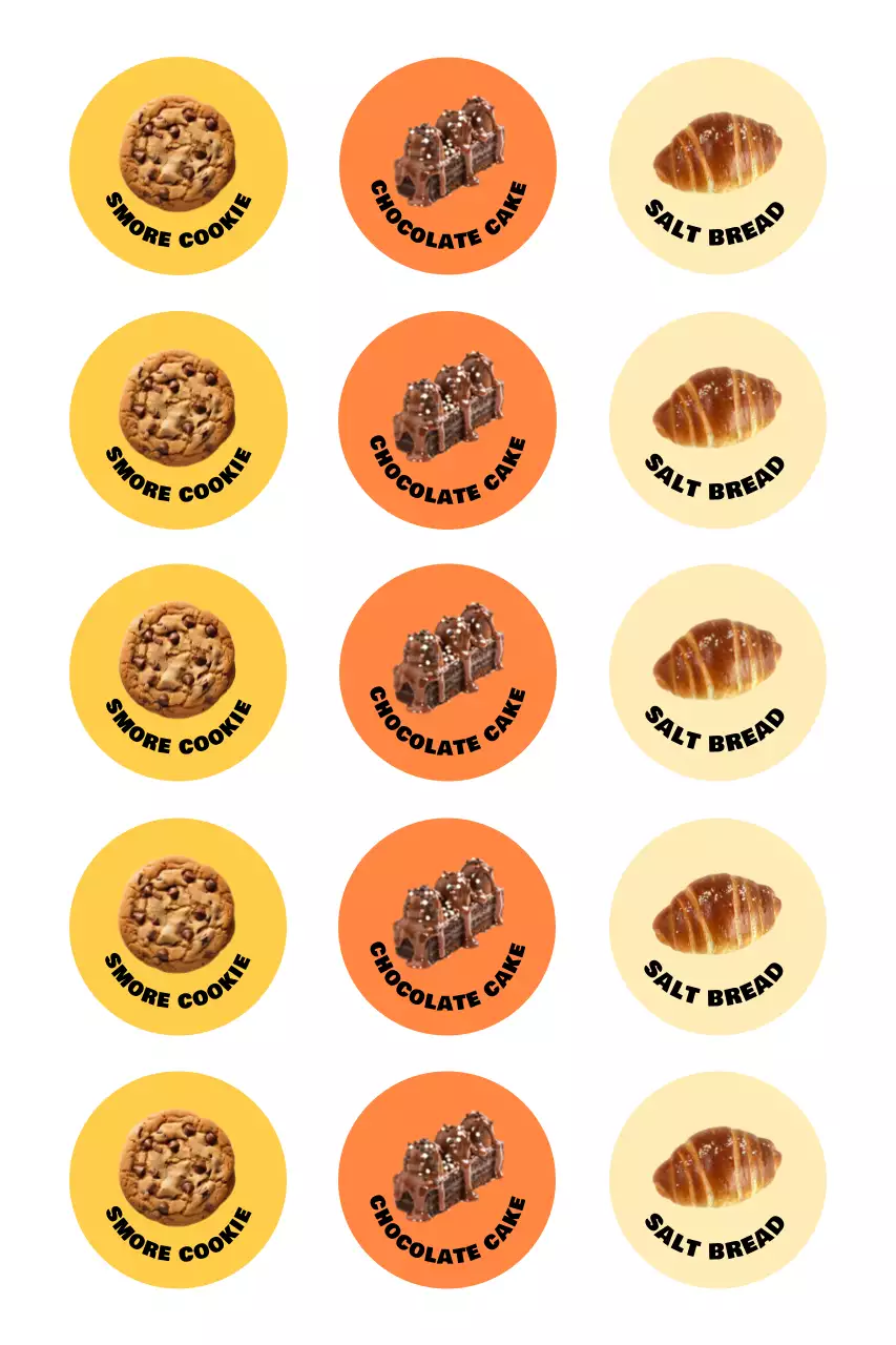 주황 심플 베이커리 스티커