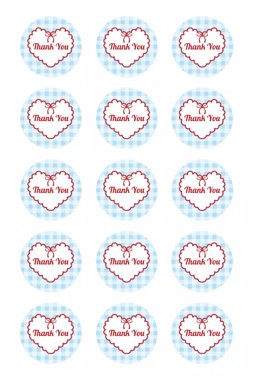 하늘색 심플 감사 스티커