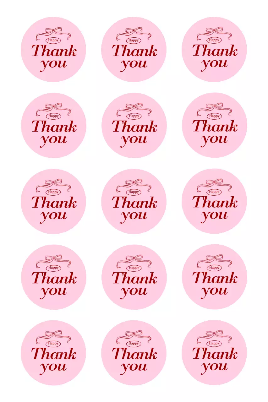 핑크 심플 감사 스티커