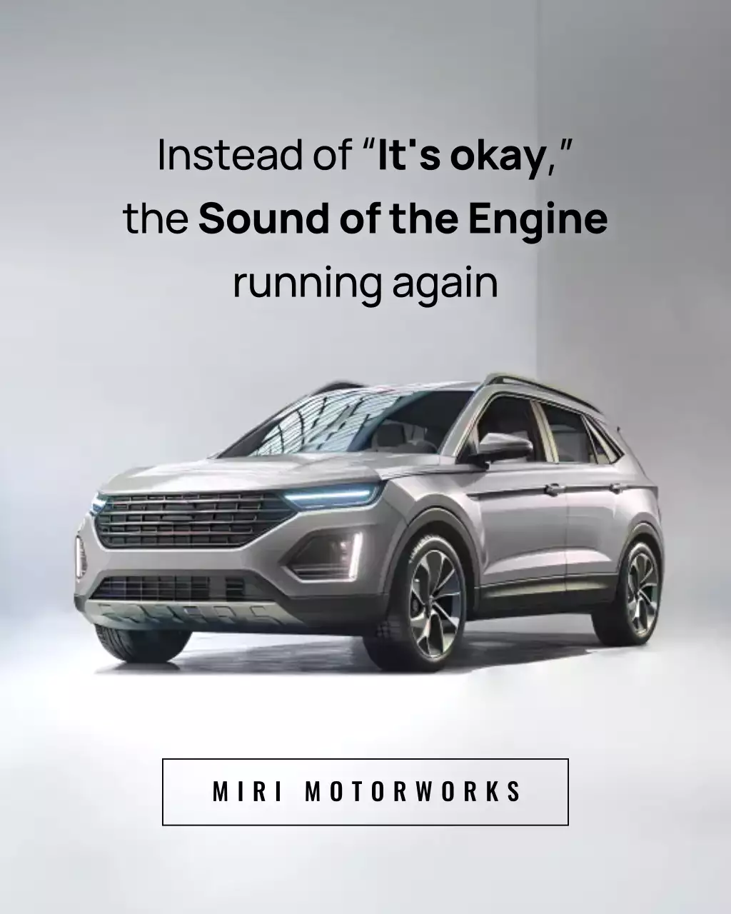 iklan SUV modern berwarna abu-abu