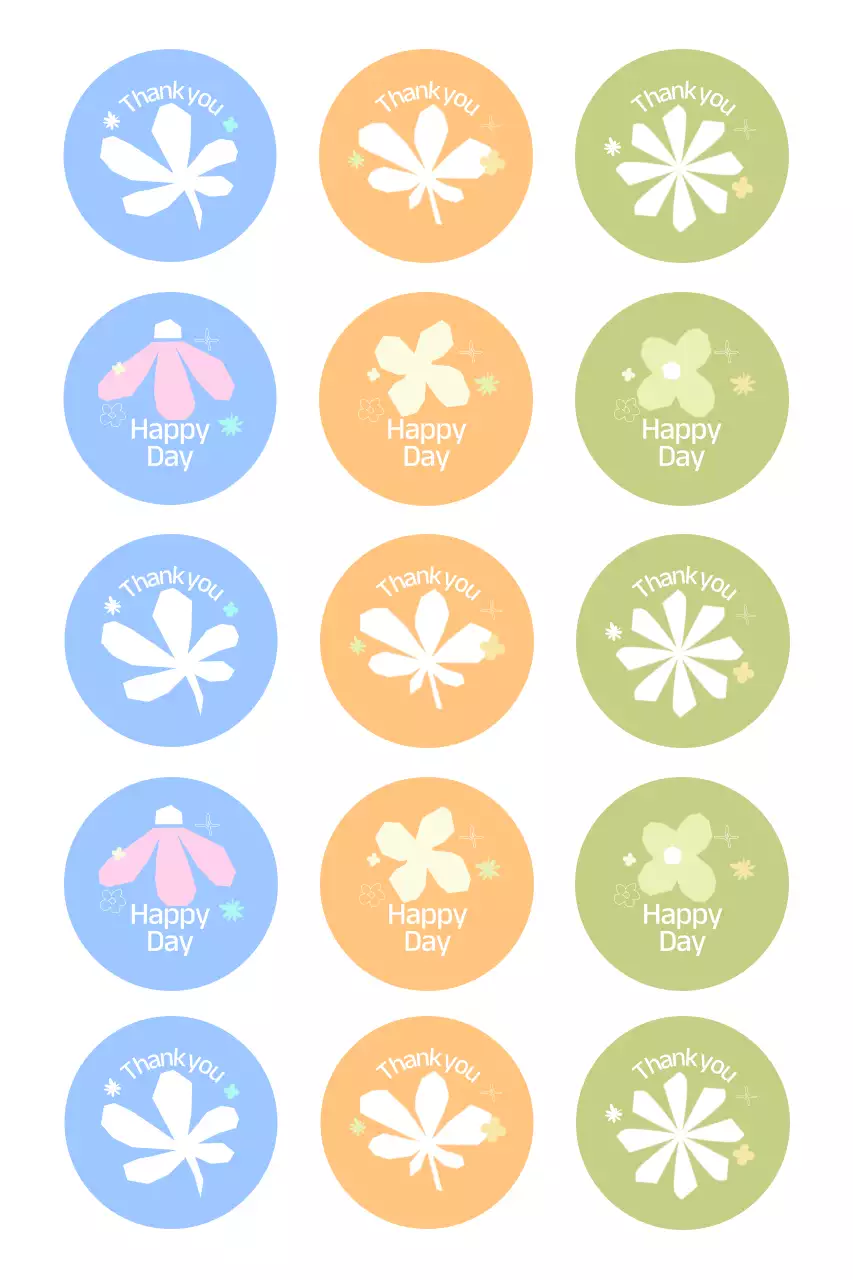 연보라 아기자기한 감사 스티커